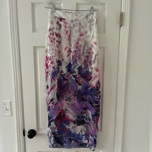 Savannah Rae Purple Pink White Sheer Hi High Lo Low Skirt Medium brand new